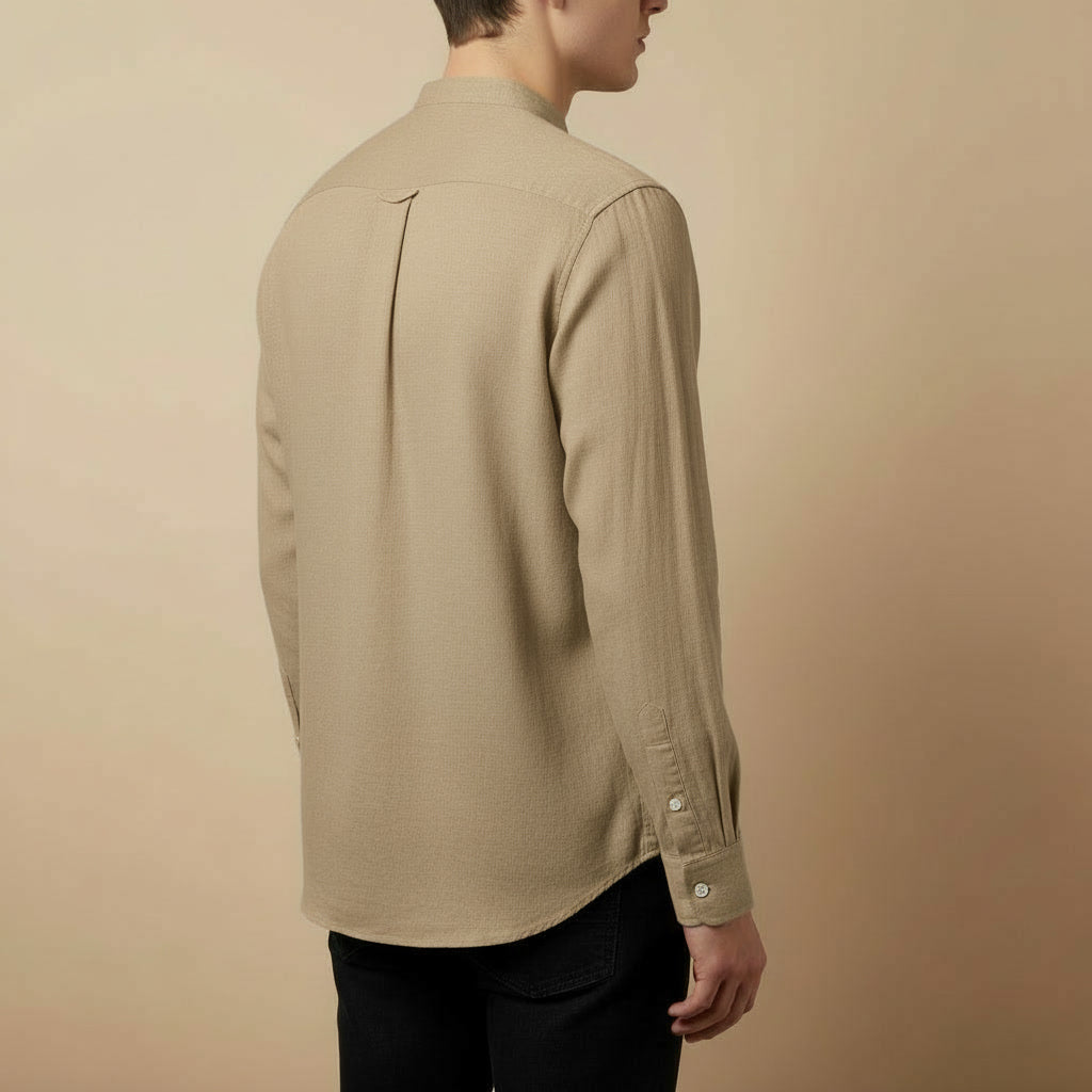 Camisa Linho Gola Alta — Capri