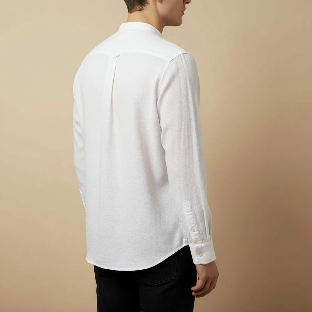 Camisa Linho Gola Alta — Capri