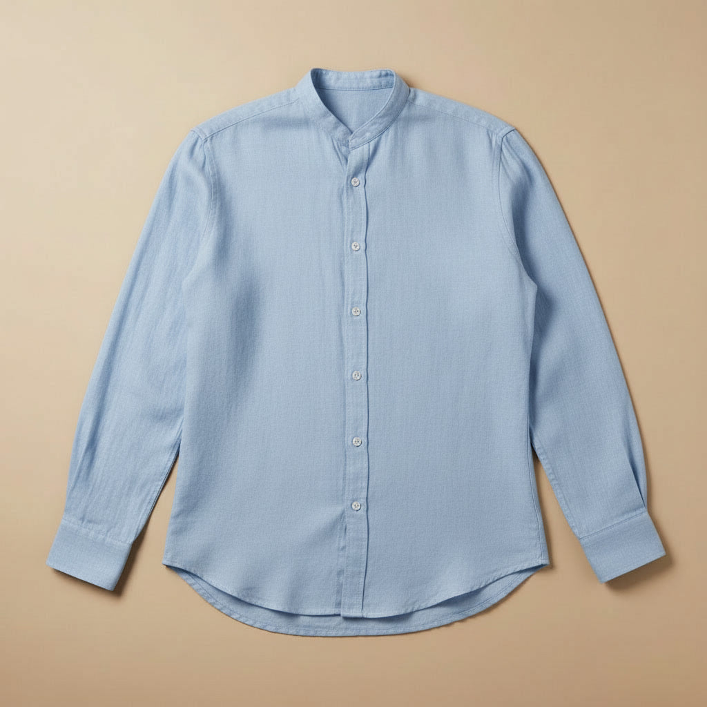 Camisa Linho Gola Alta — Capri