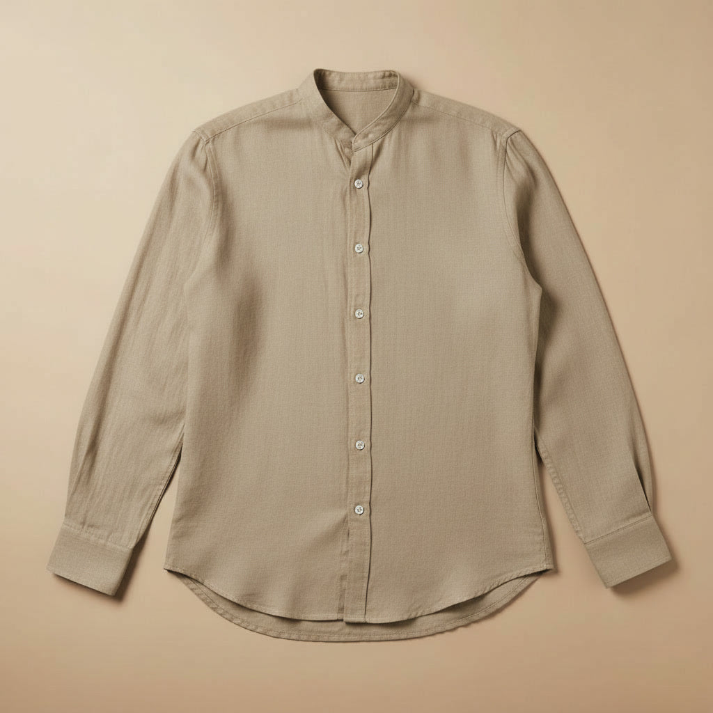 Camisa Linho Gola Alta — Capri