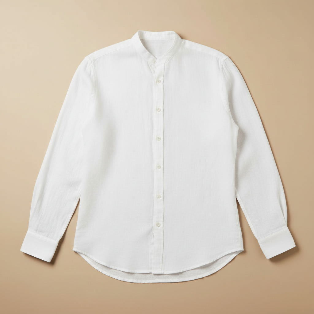 Camisa Linho Gola Alta — Capri