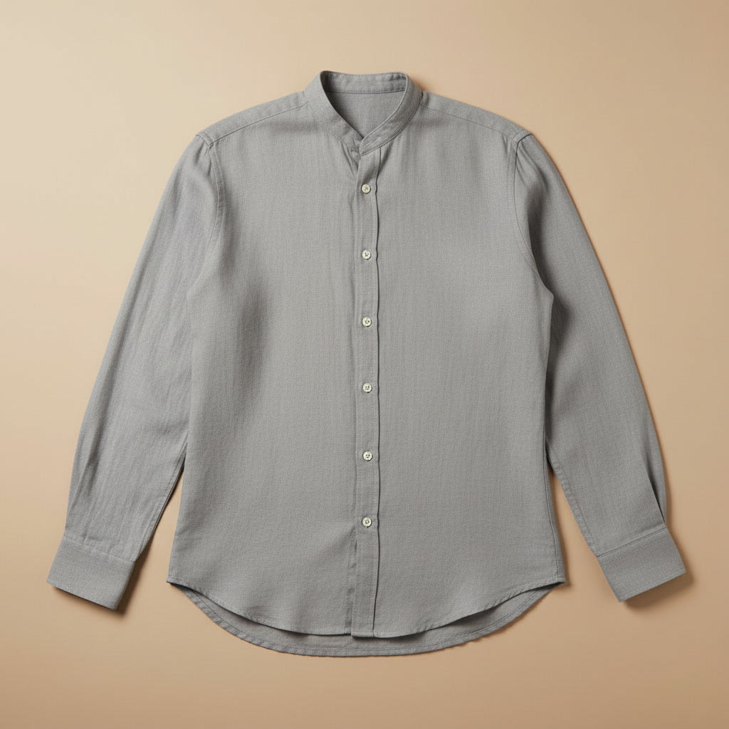 Camisa Linho Gola Alta — Capri