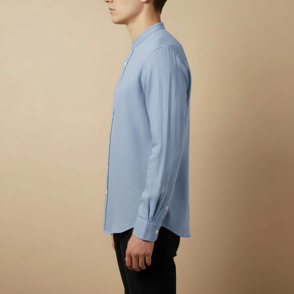 Camisa Linho Gola Alta — Capri