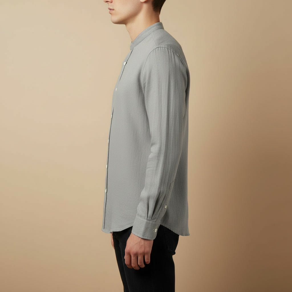 Camisa Linho Gola Alta — Capri